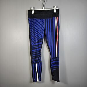 Athleta Womens Medium Tight Legging Sketch Sonar Red White Blue on Black 7/8